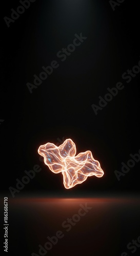 Ethereal light energy form floating in a vast dark void, symbolizing deep existence, mindfulness, and the feeling of absolute being, focus, presence, universal