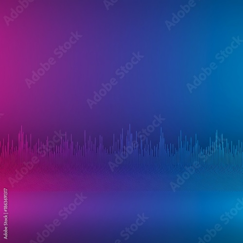 Digital frequency pattern with repeating lines suddenly meets a smooth, minimalist, solid color void. Conceptual texture background, space, conceptual, structure