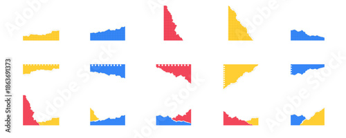 Assorted colorful torn paper scraps