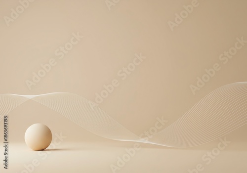 Subtle pale white line curving across an expansive beige background creating a soft empty feeling. Focus on simple geometry and vast negative space, artistic, aesthetic, abstract