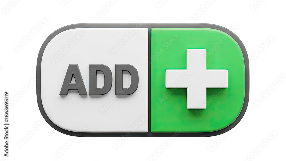 Fototapeta premium Add Button with Plus Icon