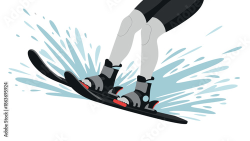 Dynamic water skiing action with dramatic splash effect