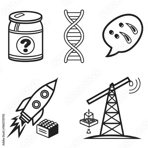 Abstract Food Jar Icon Set Minimalist Preservation Symbols