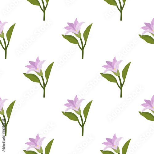Flower vector seamless pattern illustration floral background 
