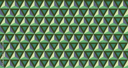 Seamless colorful geometric triangle pattern with repeating inverted shapes creating bold abstract background for textile, fabric, fashion, packaging, wallpaper and modern surface design