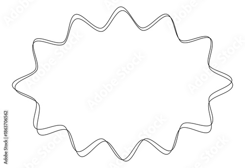 吹き出しのイラスト20【手書き落書き風の二重線】