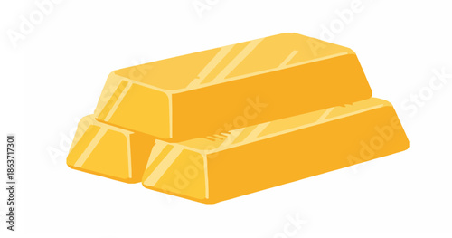 Stacked gold bars vector illustration isolated on white background for finance wealth and investment concepts