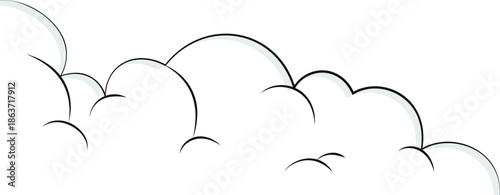 Fluffy white cartoon clouds illustration