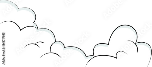 Stylized cartoon white cloud border
