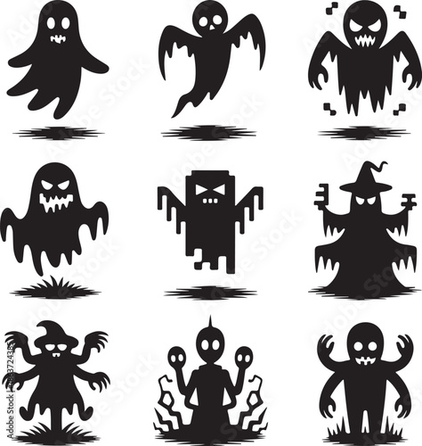halloween icons set