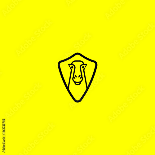 Geometric sheep logo design on bright yellow background for branding