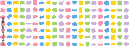 Colorful Speech Bubble Set for Chat, Comic, and Social Media Messages