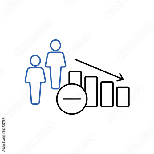 Icon a Population Decline, isolated against a clean background.