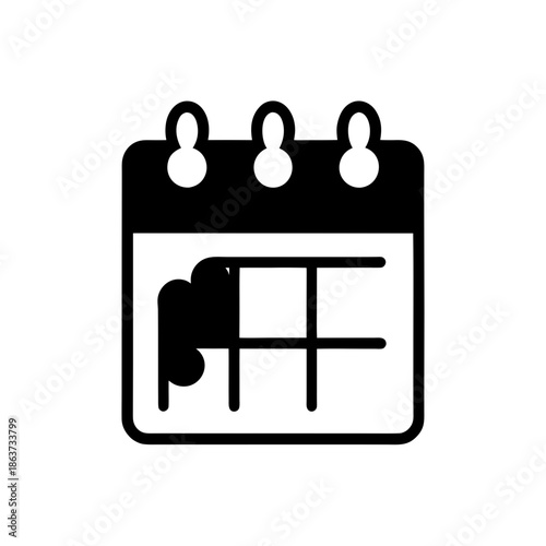 A minimalistic black and white calendar icon representing scheduling and important date selection