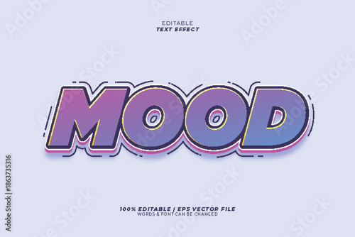 Editable text effect vector eps file with mood