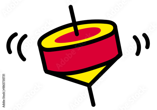 手描き風こまアイコン シンプルな線画イラスト ベクター