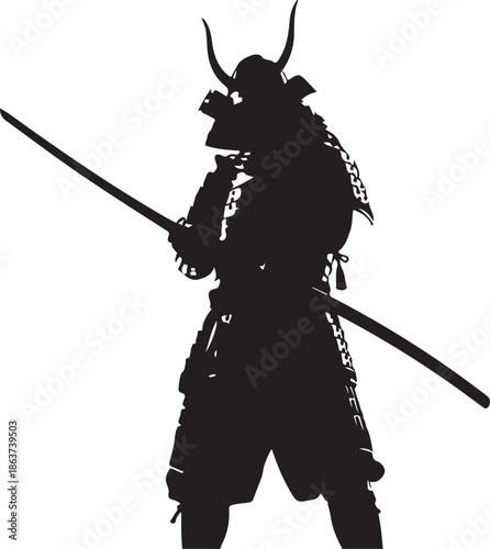 Knight on horseback in armor holding a sword