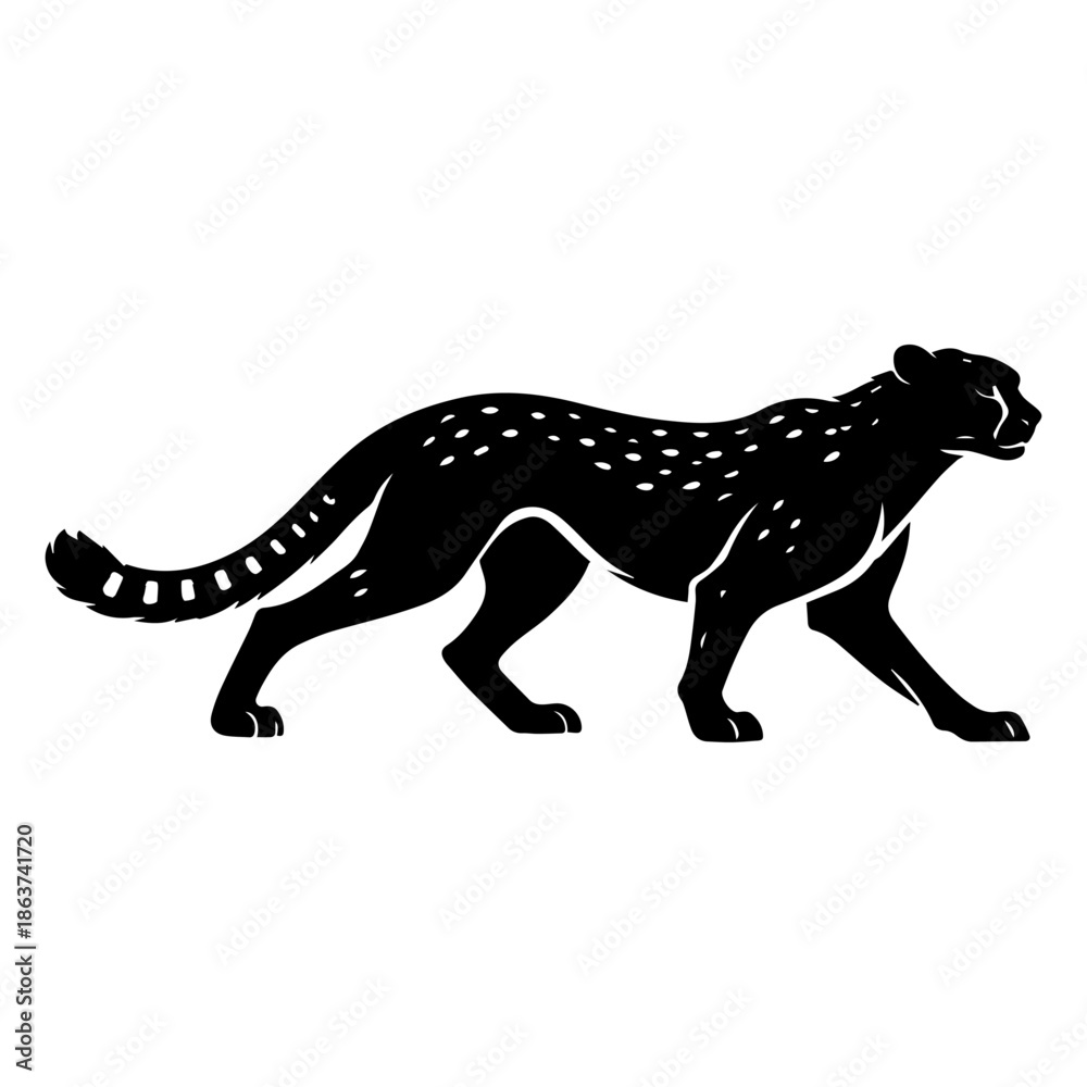 Obraz premium Leopard silhouette illustration wild spotted cat