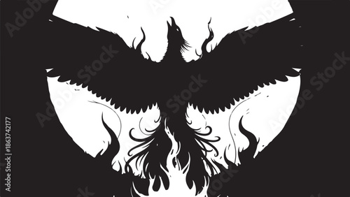 Black and white angel and devil wings vector illustration