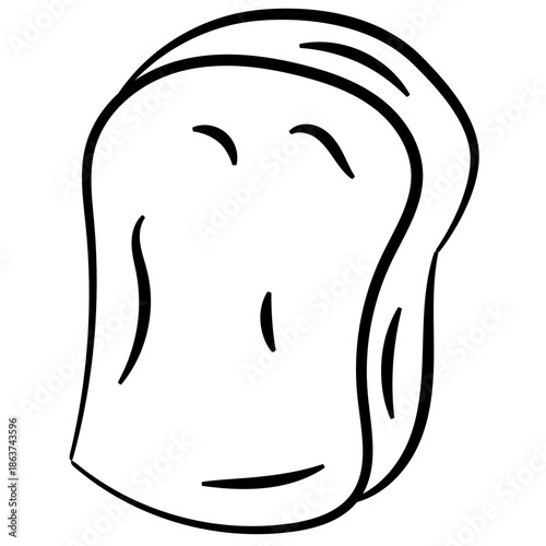 Hand Drawn Toast Bread Slice