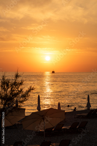 Beautiful sunset over the sea