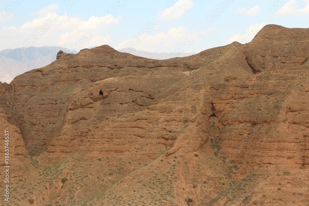 Fototapeta premium Summer scenery of the Yellow River Stone Forest National Geological Park in Jingtai county, Gansu province of China
