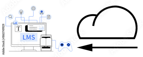 Learning management system. LMS platform enabling cloud data storage and online education tools. Learning management system supports education, training, and remote collaboration. For e-learning, IT