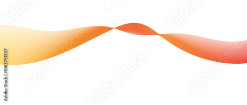 Abstract flowing wave line with orange and red gradient