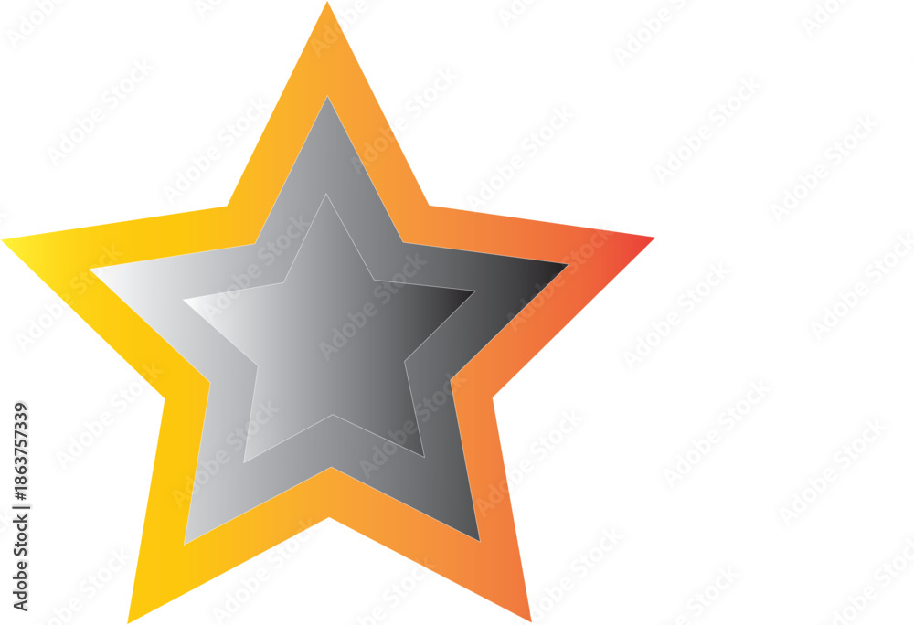 Obraz premium Gold gray star on white background.