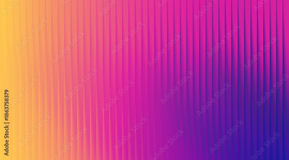 Fototapeta premium Vibrant gradient background with abstract vertical ridges in yellow, pink, and purple hues