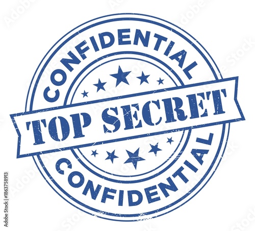 Top secret illustration. White background image white top-secret text, vector illustration.