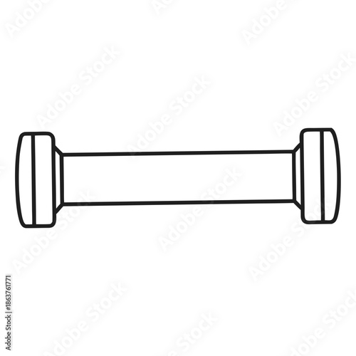 Dumbbell Illustration: A minimalistic line art depiction of a dumbbell, showcasing its simple yet effective design for strength training and fitness.