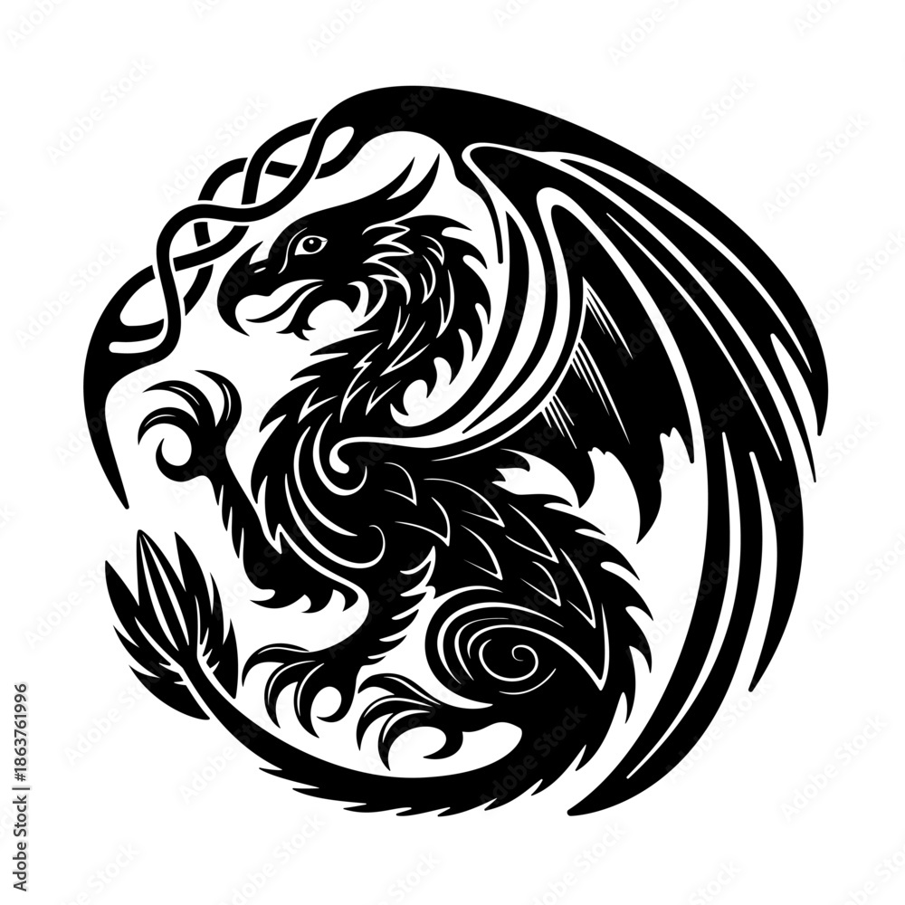 Obraz premium Dragon Western Celtic