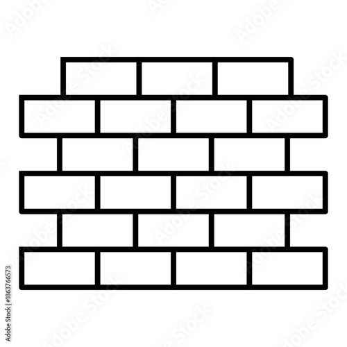 brick wall line icon with editable stroke