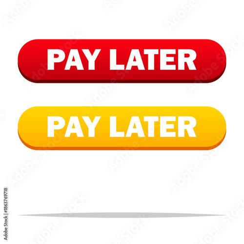Pay later button vector isolated illustration