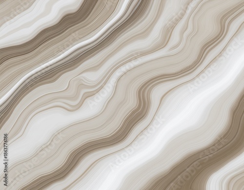 高級感のあるベージュと茶色の流れるような大理石風マーブル模様の背景