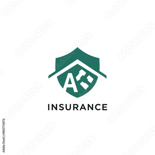 Corporate insurance protection shield graphic illustration