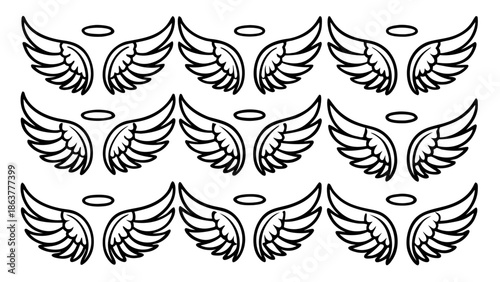 Angel wings and halos in symmetrical pattern