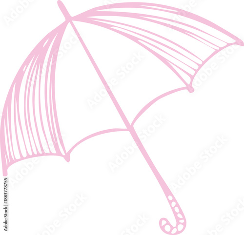 pink umbrella on white background
