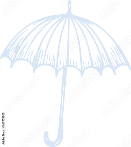 black umbrella isolated on white