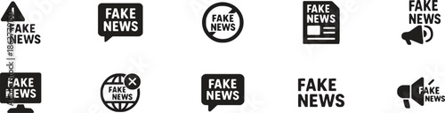 Fake news icon collection