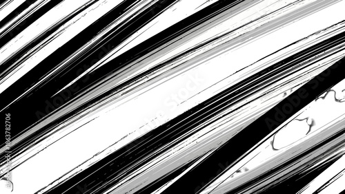 Abstract black and white striped background texture featuring a pattern of stacked paper documents and newspaper pages in an old horizontal line pile for business media