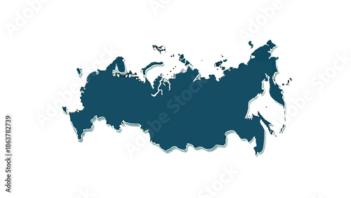 An abstract vector illustration featuring a blue ink splat and blots forming the geography of a European nation outline like the UK or Italy for a travel design atlas