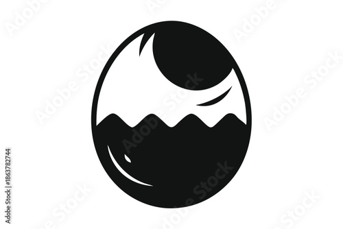 egg silhouette line art vector illustration