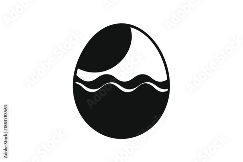 egg silhouette line art vector illustration