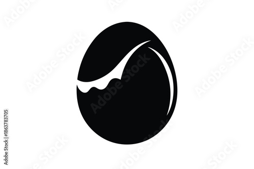 egg silhouette line art vector illustration