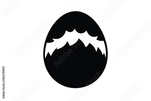 egg silhouette line art vector illustration