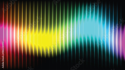 abstract background Vibrant neon light streaks in a rainbow spectrum 