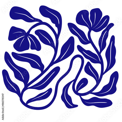 Seamless Floral Vector Pattern with Botanical Elements