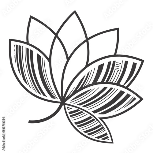 Lotus Flower Symbol Formed by Barcode Meditation Concept